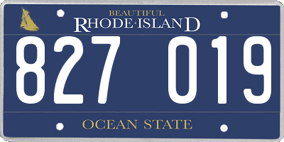 RI license plate 827019