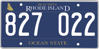 RI license plate 827022