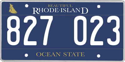 RI license plate 827023
