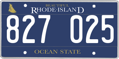 RI license plate 827025