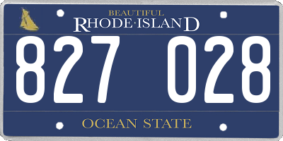 RI license plate 827028