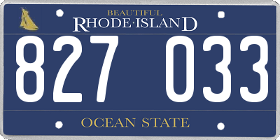 RI license plate 827033