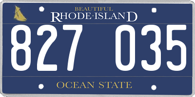 RI license plate 827035