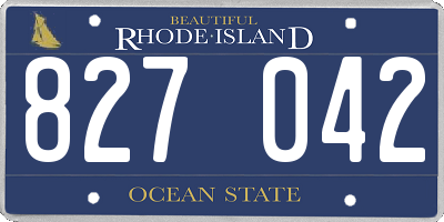RI license plate 827042