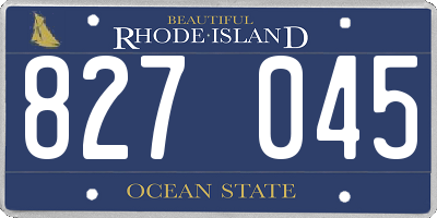 RI license plate 827045