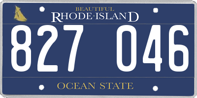RI license plate 827046