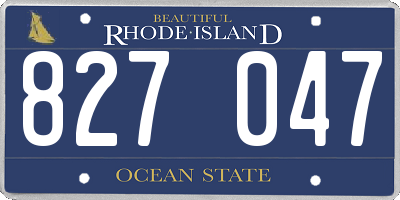 RI license plate 827047