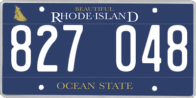 RI license plate 827048