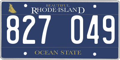 RI license plate 827049