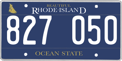 RI license plate 827050