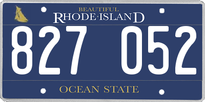 RI license plate 827052
