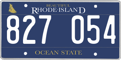 RI license plate 827054