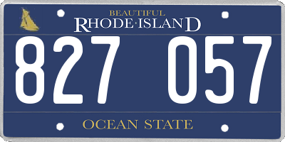 RI license plate 827057