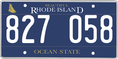 RI license plate 827058