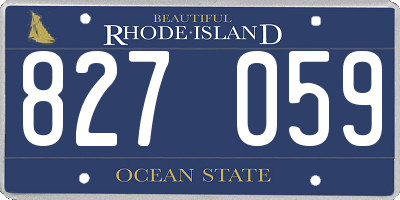 RI license plate 827059