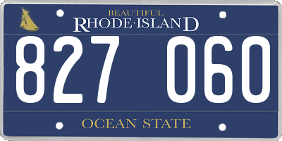 RI license plate 827060