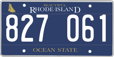RI license plate 827061