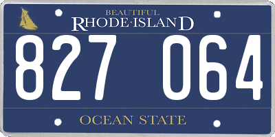 RI license plate 827064