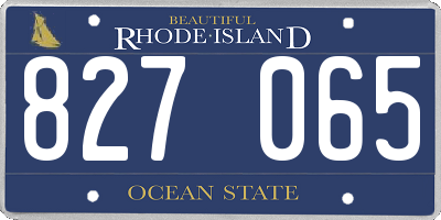 RI license plate 827065