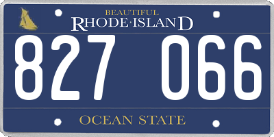 RI license plate 827066