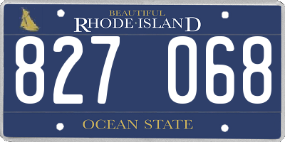 RI license plate 827068