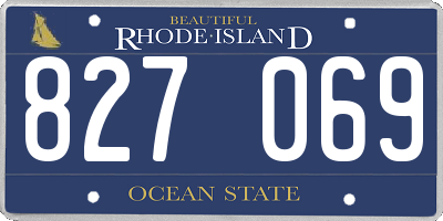 RI license plate 827069