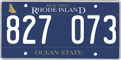 RI license plate 827073