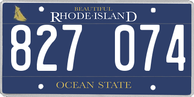 RI license plate 827074