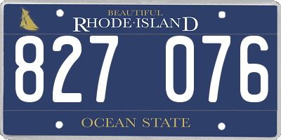RI license plate 827076