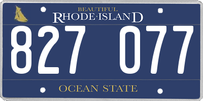 RI license plate 827077