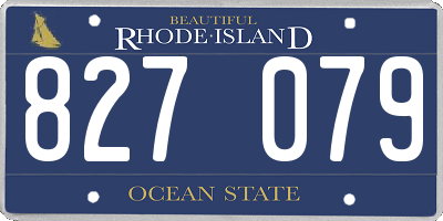 RI license plate 827079