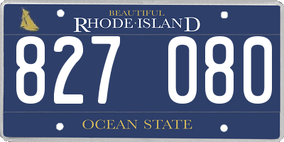 RI license plate 827080