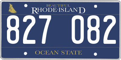 RI license plate 827082