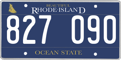 RI license plate 827090