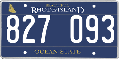 RI license plate 827093