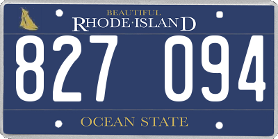 RI license plate 827094