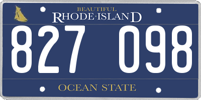 RI license plate 827098