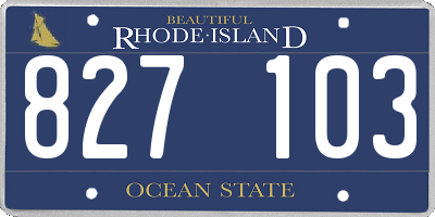 RI license plate 827103