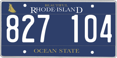 RI license plate 827104