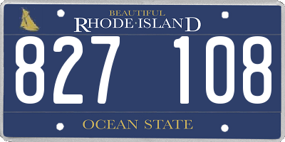 RI license plate 827108