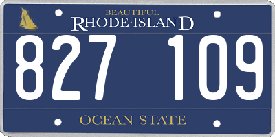RI license plate 827109