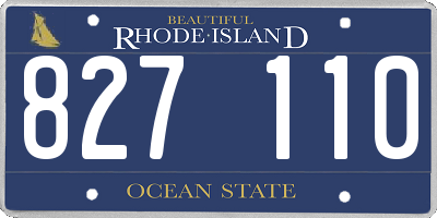 RI license plate 827110