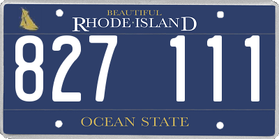 RI license plate 827111