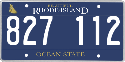 RI license plate 827112