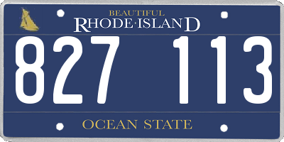 RI license plate 827113