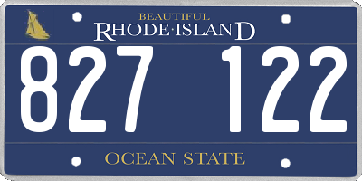 RI license plate 827122