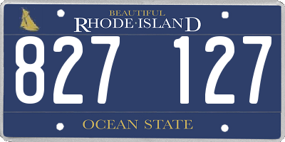 RI license plate 827127