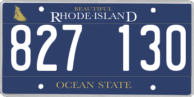 RI license plate 827130