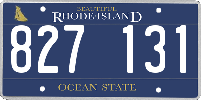 RI license plate 827131