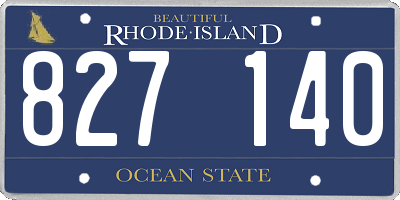 RI license plate 827140